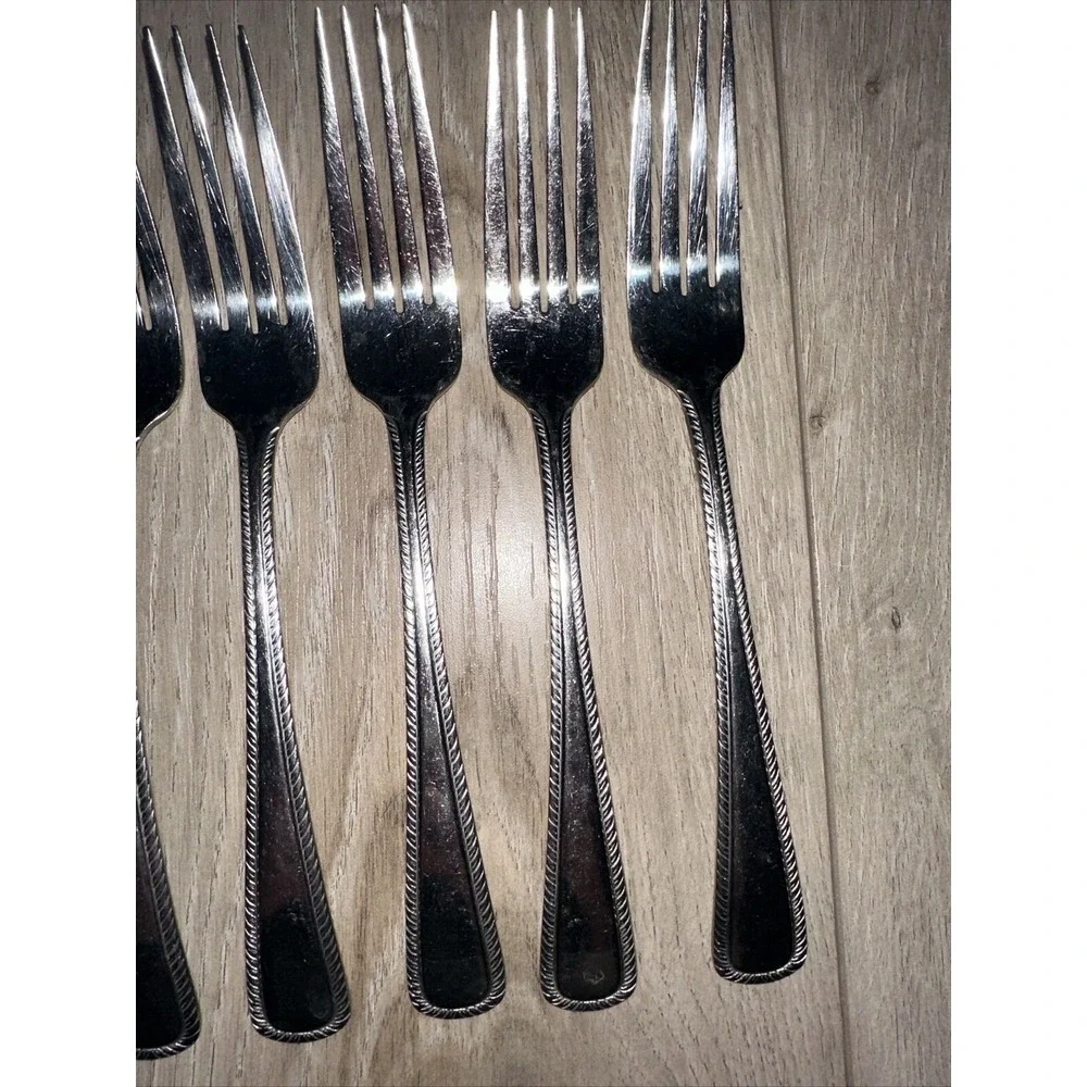 7 Dinner Forks Wallace ASHCROFT 18/10‎ Stainless China 8 1/4
